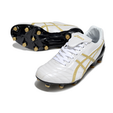 Asics Lethal Testimonal 4 IT FG White, Black and Gold Field Football Boots